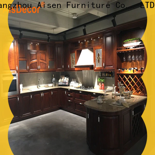 AisDecor top-selling dark wood kitchen cabinets from China