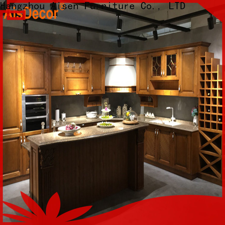cheap solid wood kitchen cabinet exporter