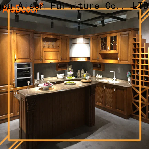 AisDecor cheap dark wood kitchen cabinets wholesale