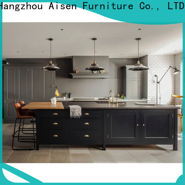 AisDecor cheap white wood kitchen cabinets from China