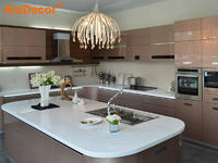 Metallic Rose Golden Glossy Lacquer Kitchen