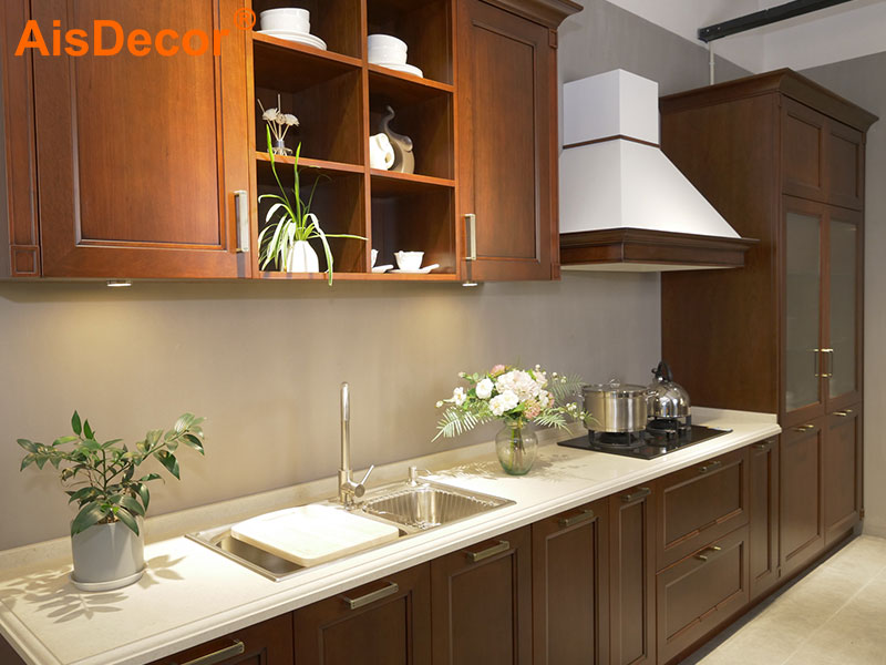 AisDecor dark wood kitchen cabinets exporter-1