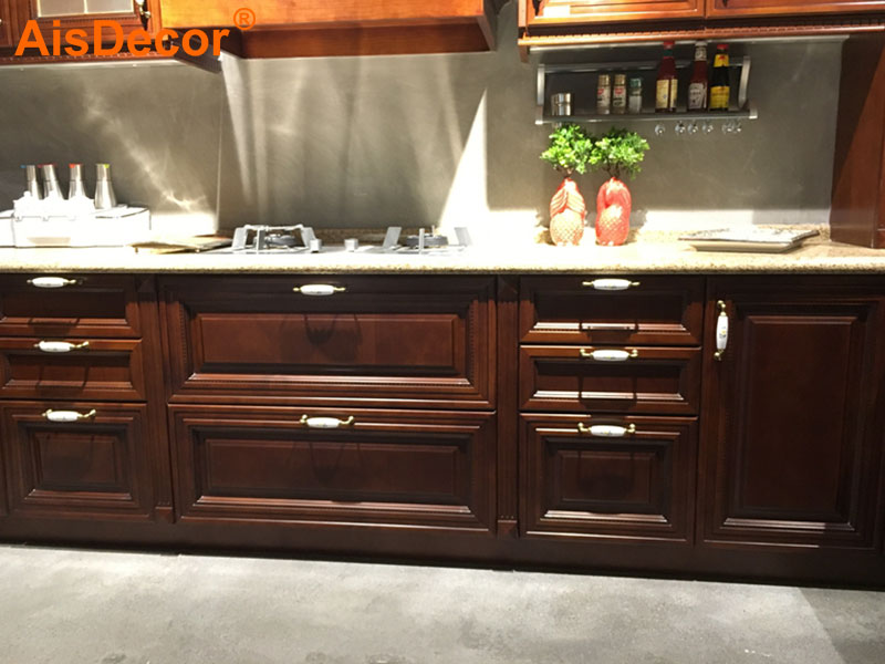 cheap cherry wood kitchen cabinets from China-1