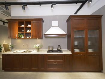 Professional Brown Classic Style Solid Wood Kitchen Cabinet With Good Price