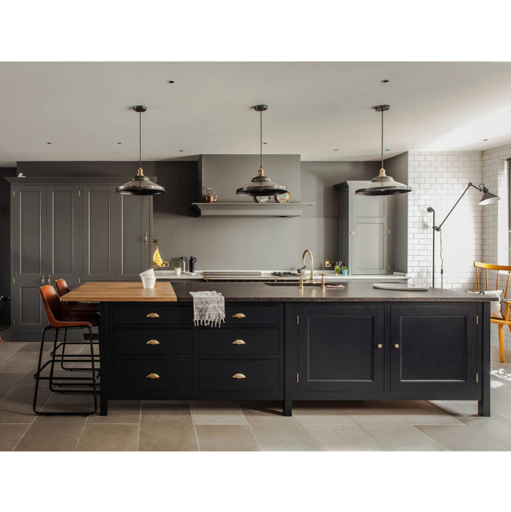 Hot Design Classic Style Black grey Solid Wood Kitchen Cabinet