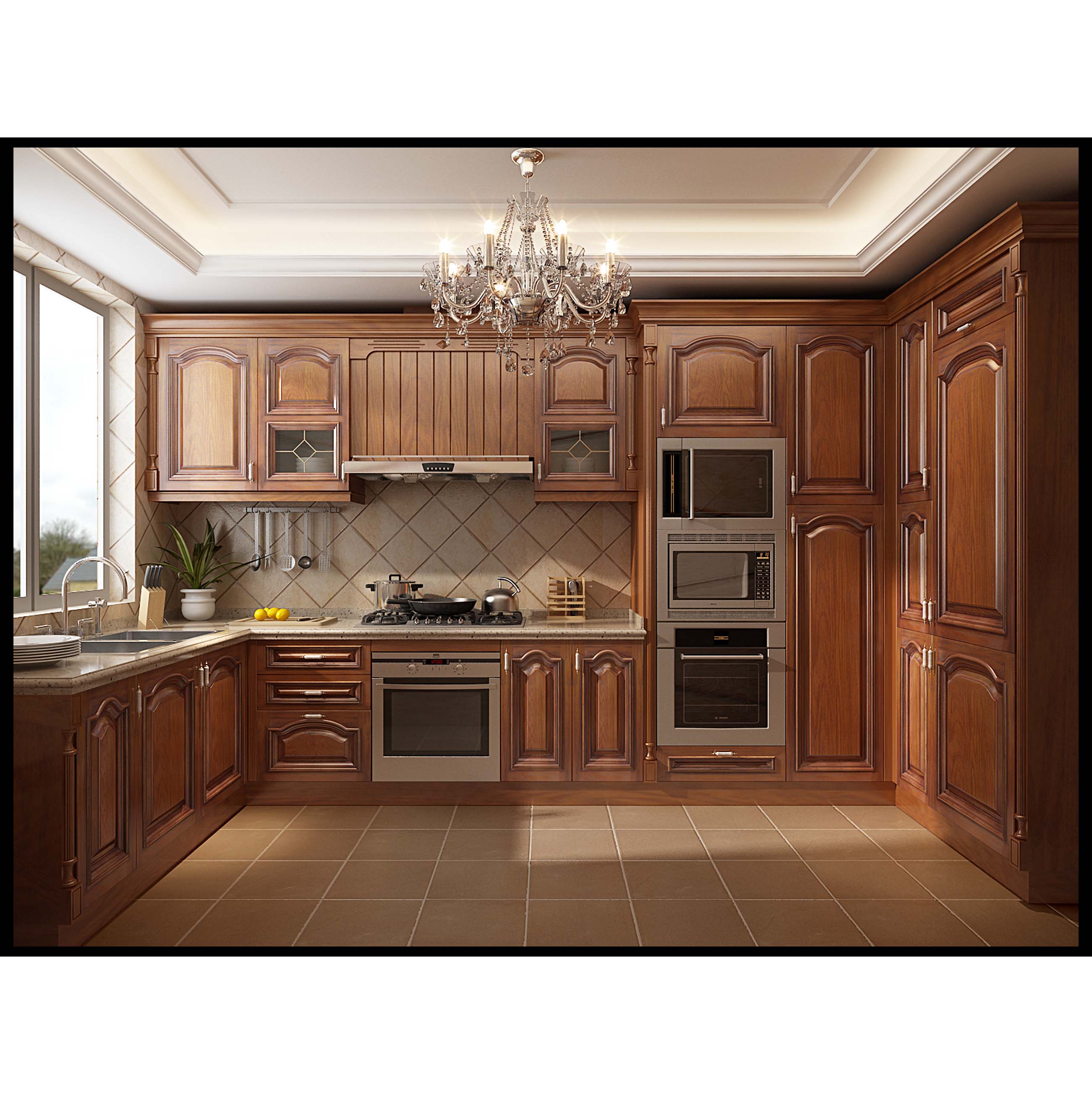 China Supplier Completely Customized Design Solid Wood Kitchen Cabinet...